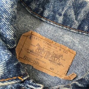 Vintage Little Levis Denim Jean Jacket Orange Tab Acid Wash Kids